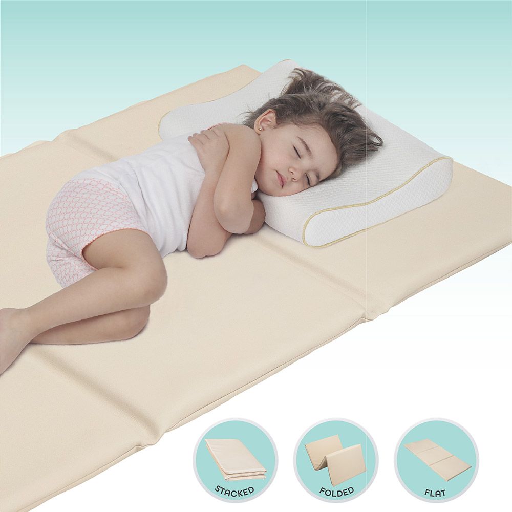 Moon - 3 Fold Daycare Mattress & Rest Mat - Beige