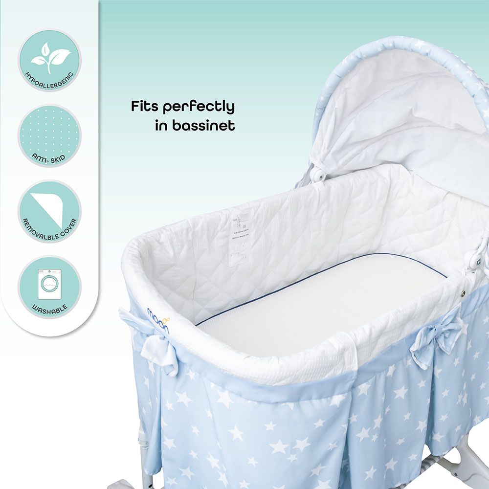 Moon Crib & Pram Mattress Classic Foam Moses Basket Mattress