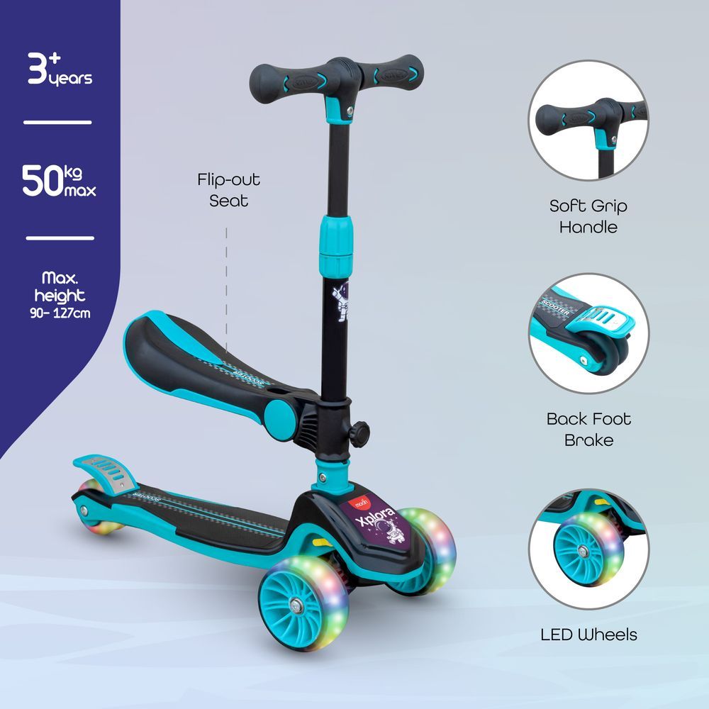 Moon - Xplora Foldable Scooter w/ Seat - Blue