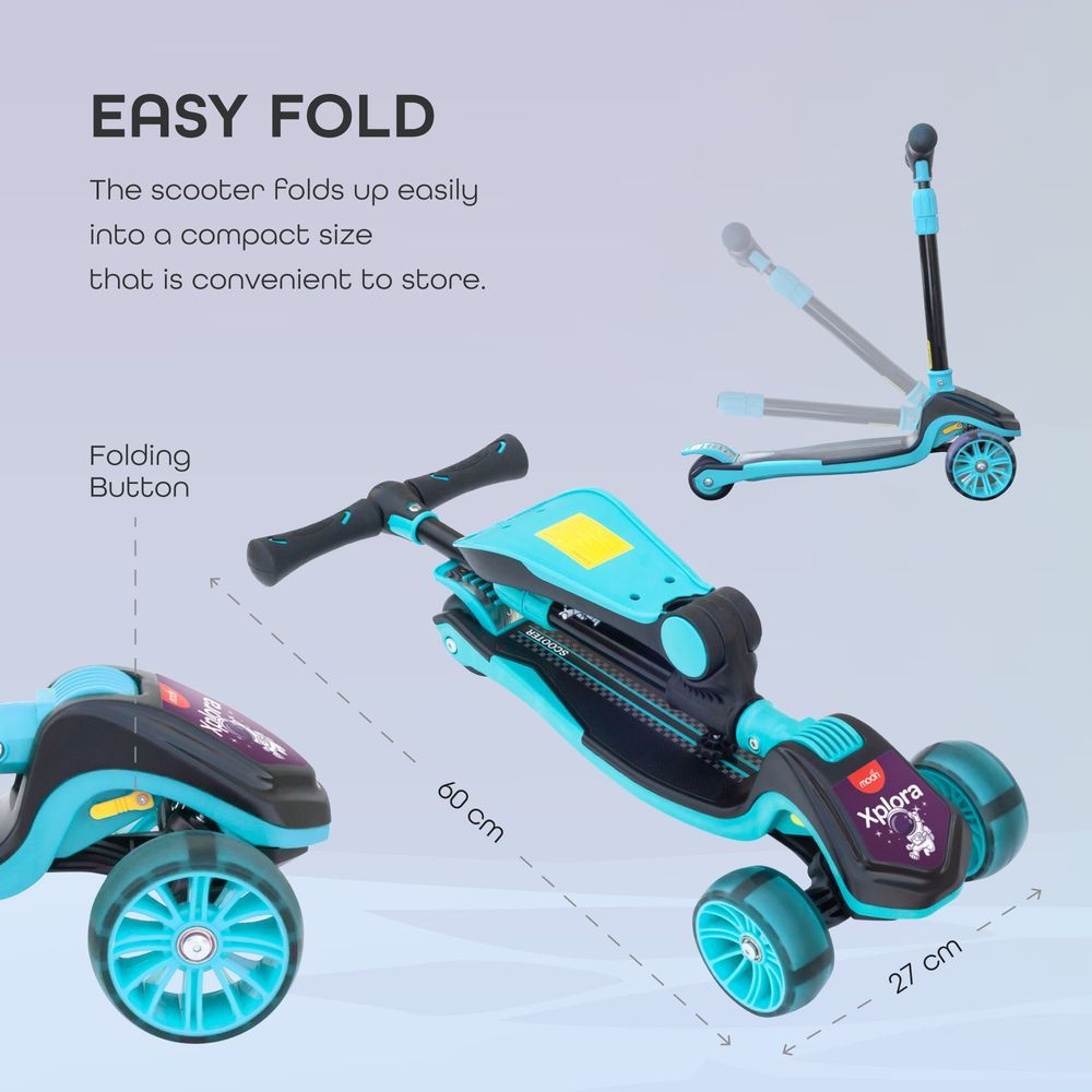 Moon - Xplora Foldable Scooter w/ Seat - Blue