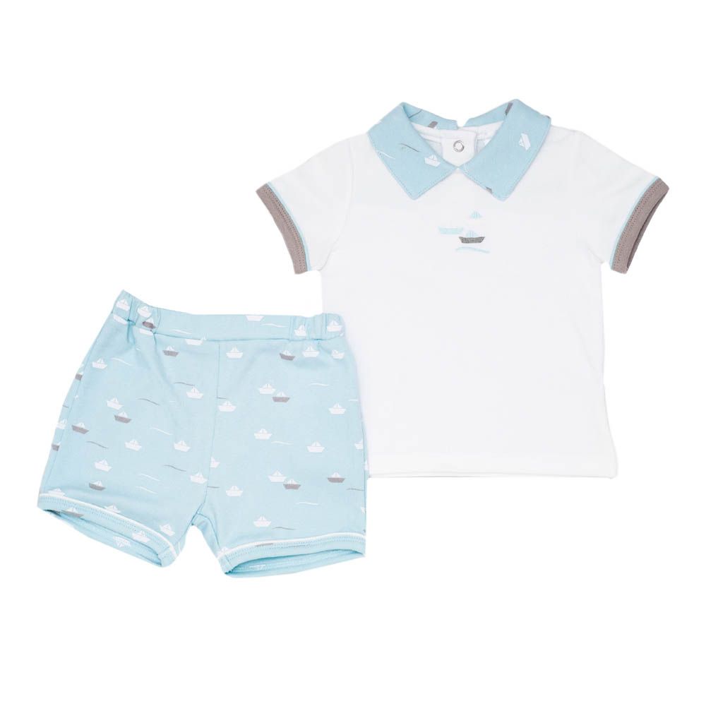 Moon - pc-Set - 100% Cotton T-Shirt & Shorts - Little Boat