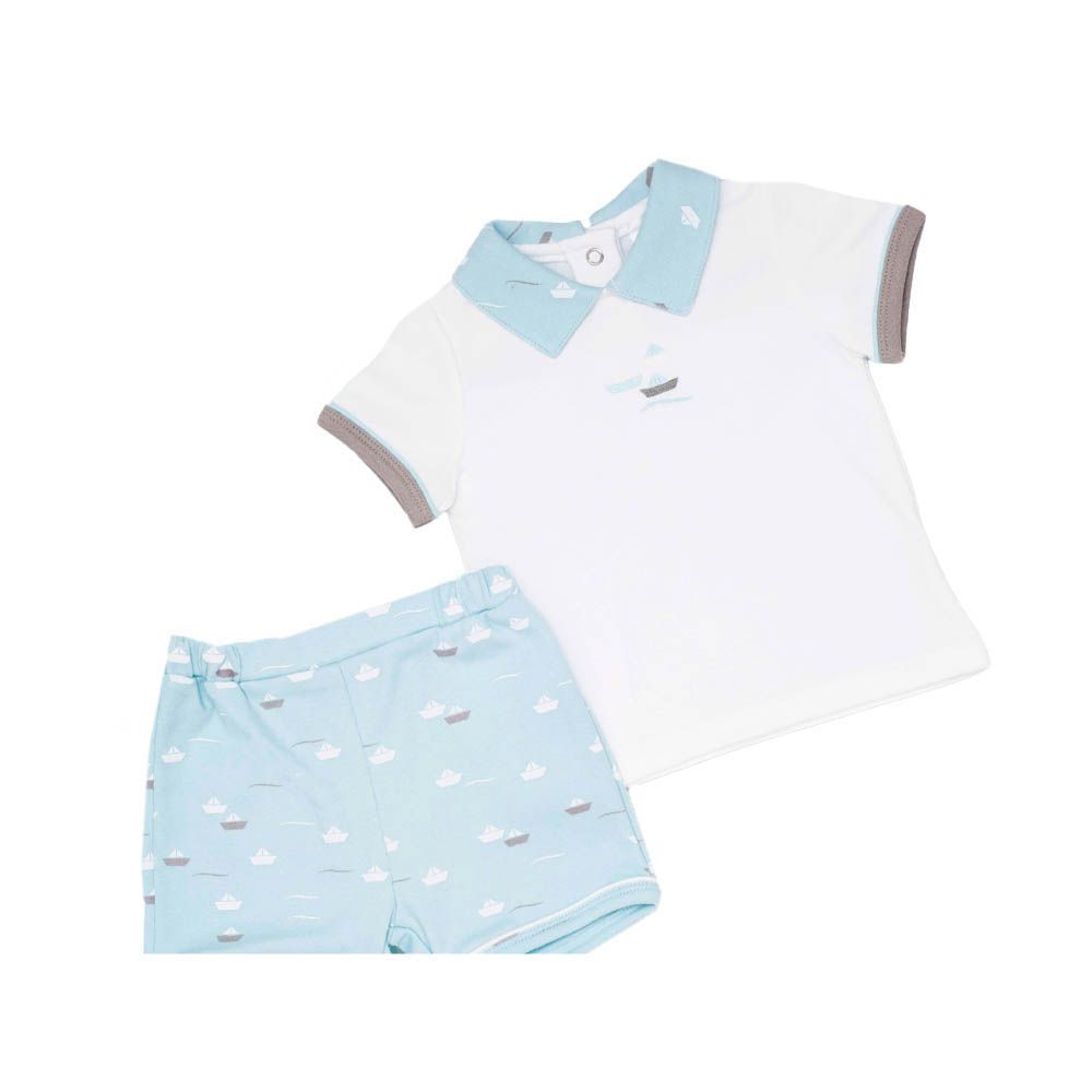 Moon - pc-Set - 100% Cotton T-Shirt & Shorts - Little Boat