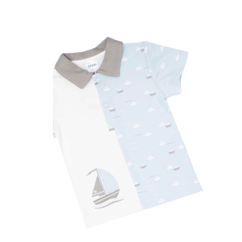 Moon - 2pc-Set - Polo T-Shirt & Long Pants - Little Boat