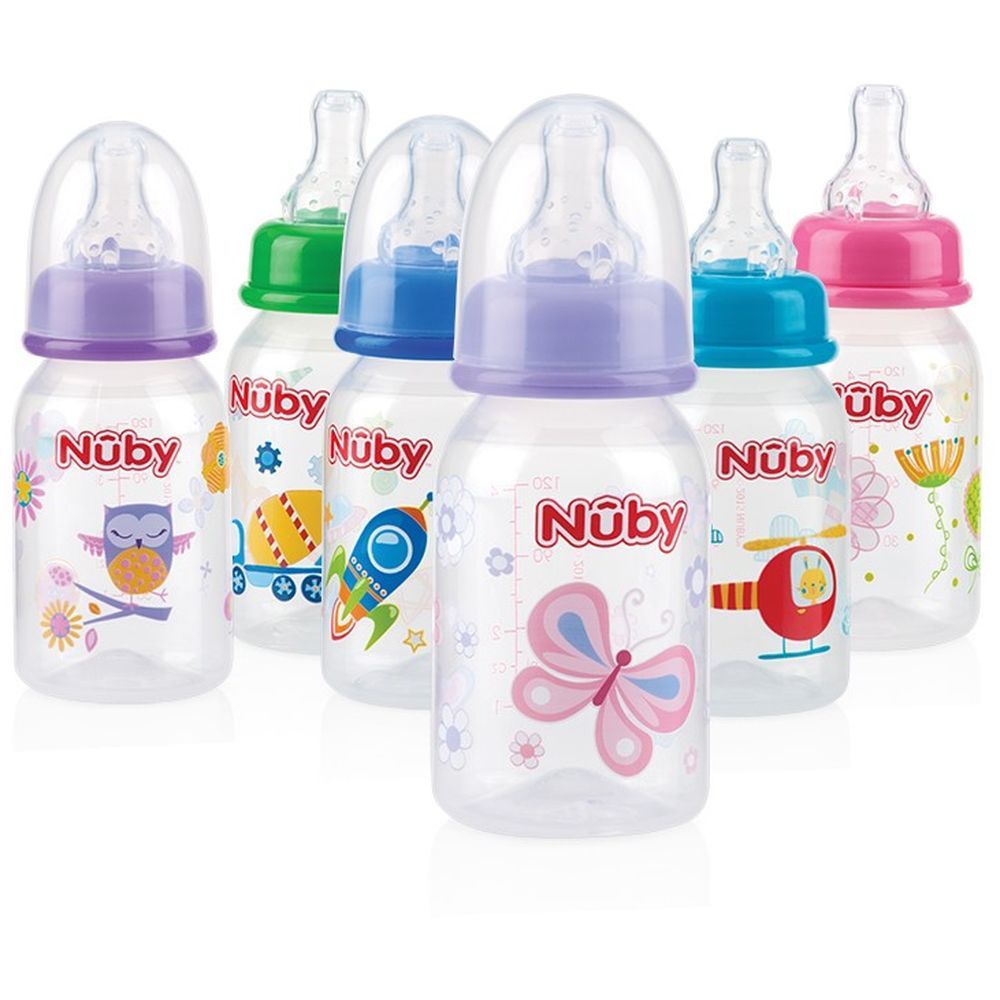 Nuby - Standard Neck Slow Flow Feeding Bottle, 120ml