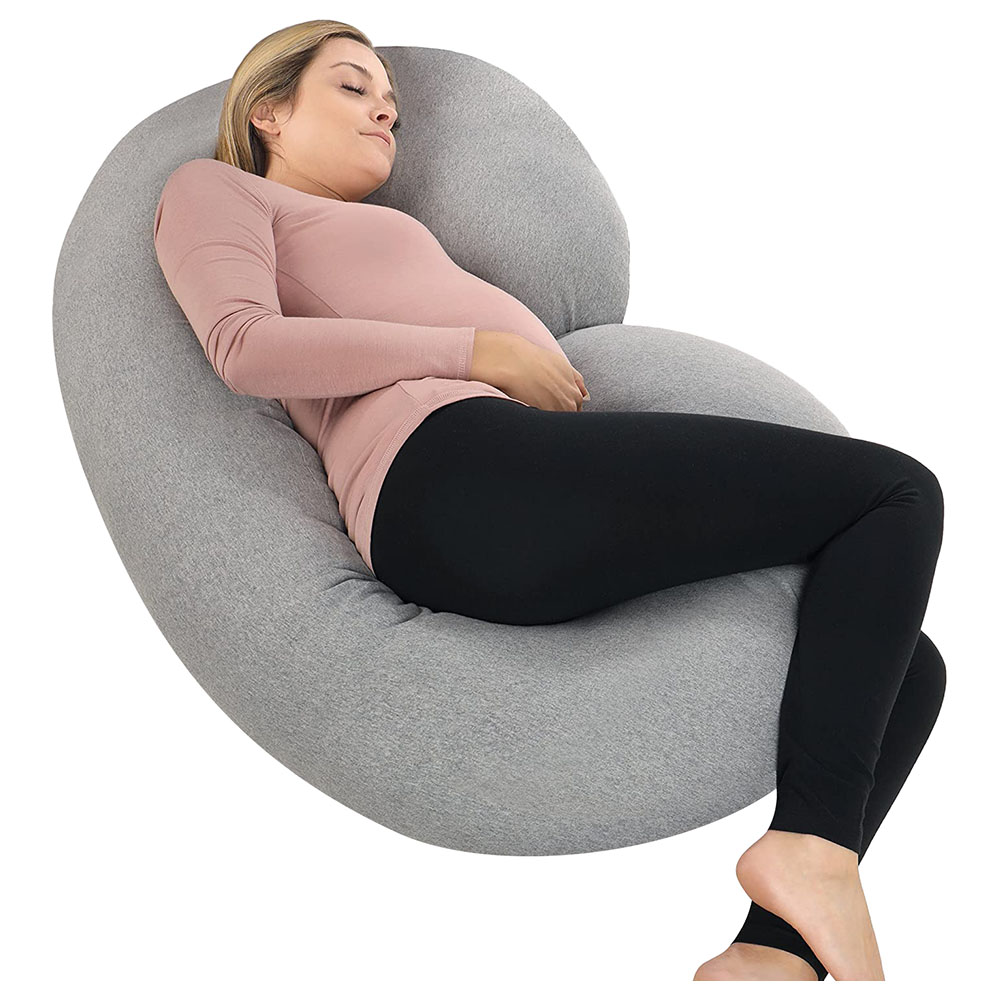 PharMeDoc C Shaped Pregnancy Pillow w Jersey Cover Grey Buy at Best Price from Mumzworld