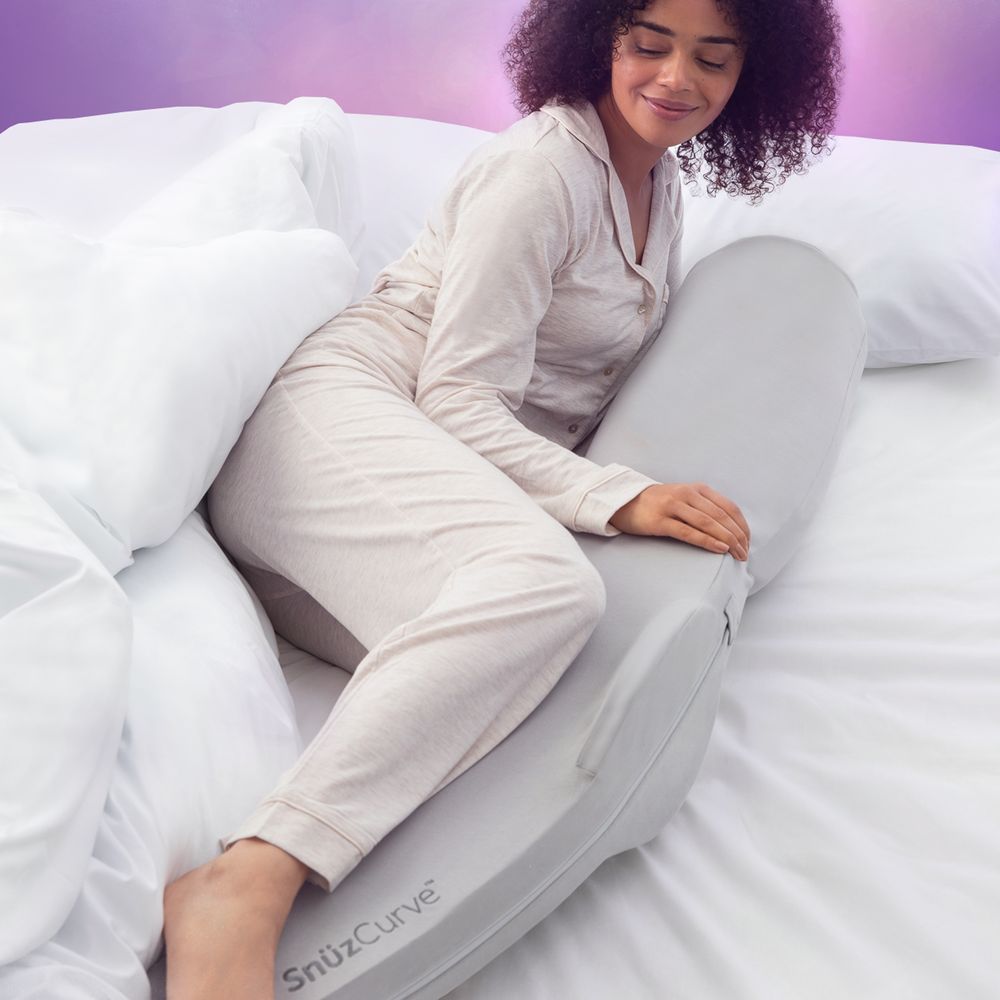 Snuz - Curve Pregnancy Support Pillow W/ Washable Cover - Grey