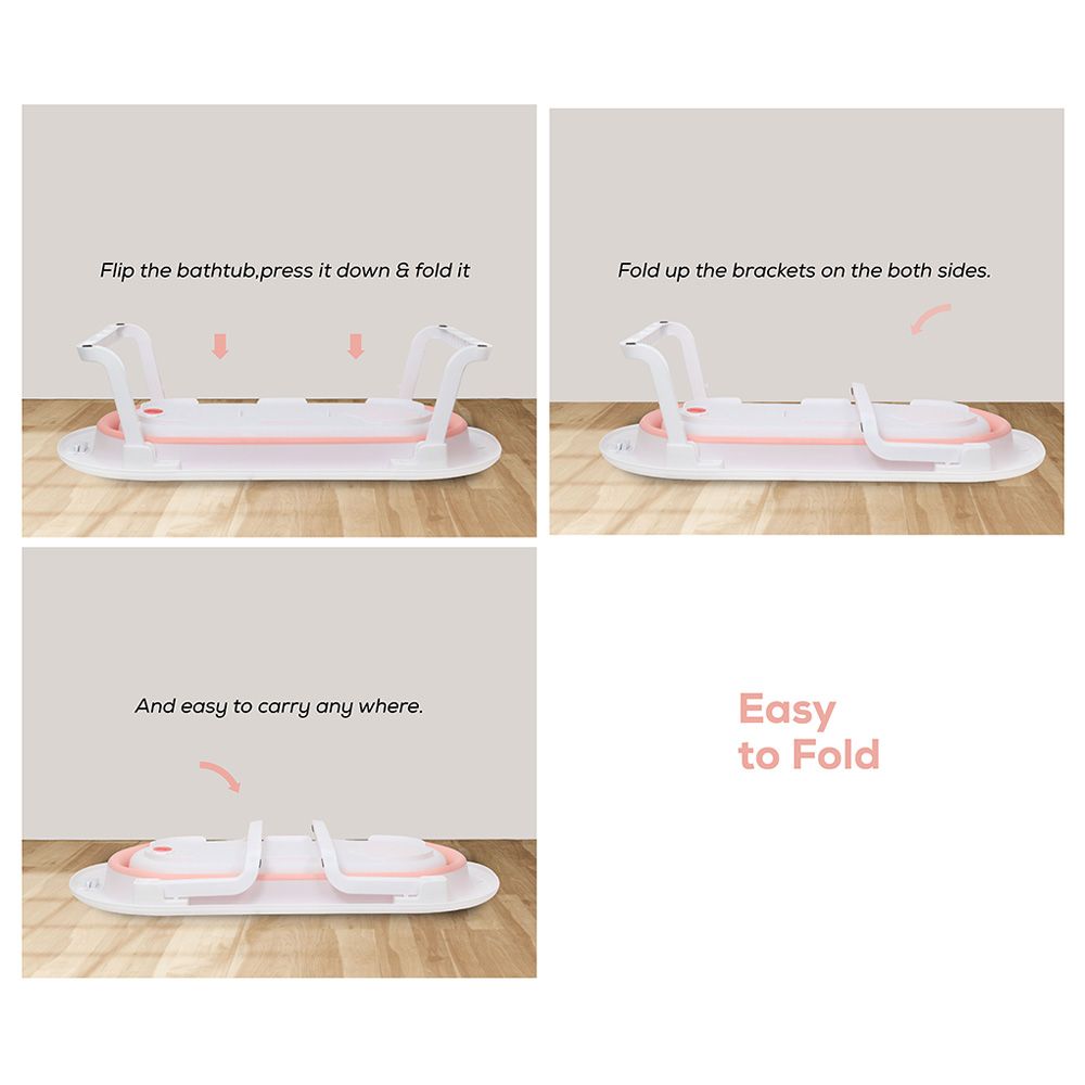 Nurtur - Collapsible Baby Bathtub - White/Pink