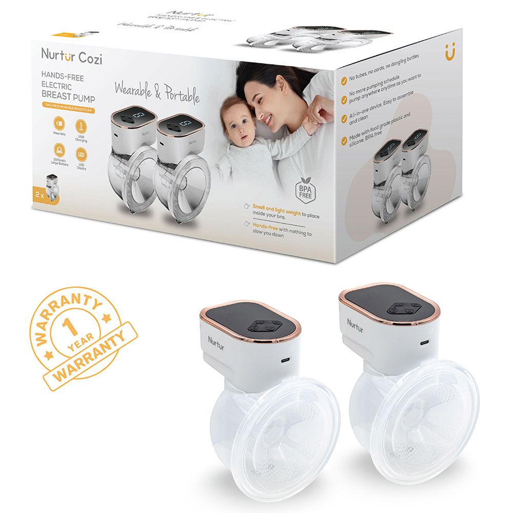 Nurtur Cozi - Hands Free Electric Breast Pump - 150ml - Pack of 2