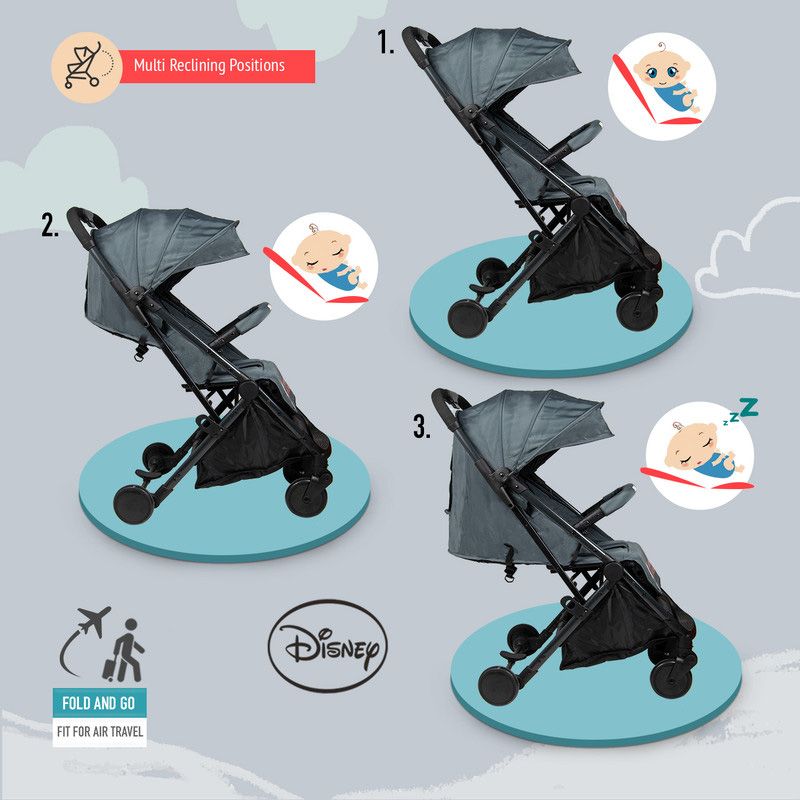 Disney - Mickey Mouse Travel Stroller - Black