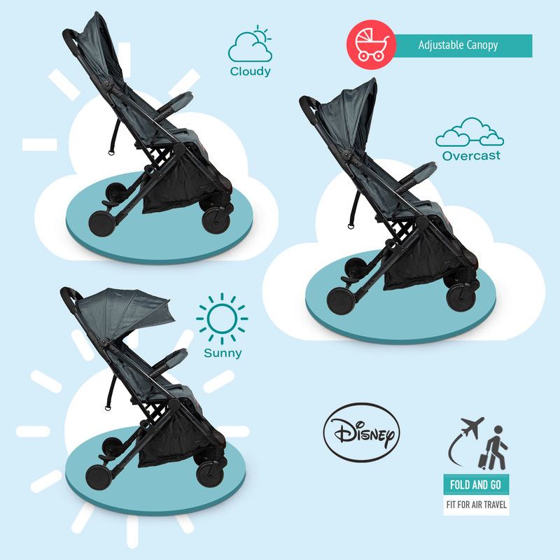 Disney - Mickey Mouse Travel Stroller - Black