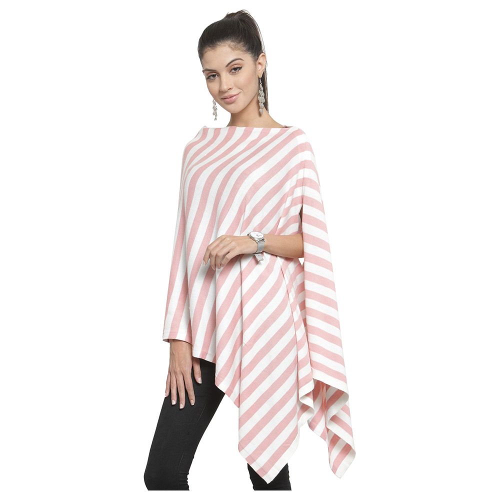 Pluchi - Knitted Fashion/Maternity Poncho Kia - Blossom & Ivory