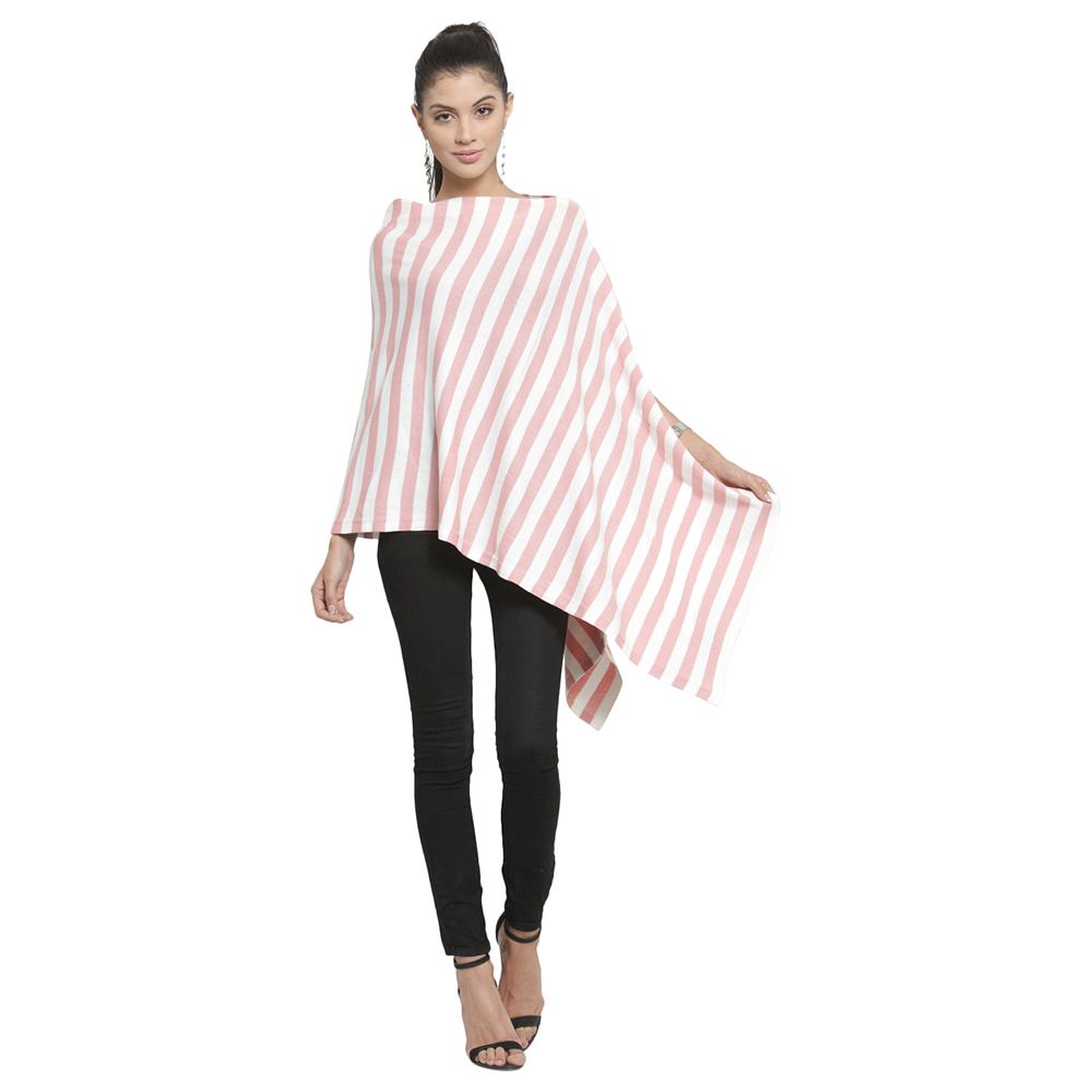 Pluchi - Knitted Fashion/Maternity Poncho Kia - Blossom & Ivory