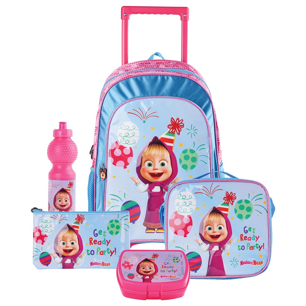 Masha and The Bear 5 In 1 Get Ready To Party Trolley Box Set 18 Inch