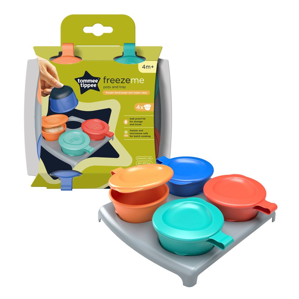 Tommee Tippee - Explora Pop Ups Freezer Pots - 4 Pcs & Tray