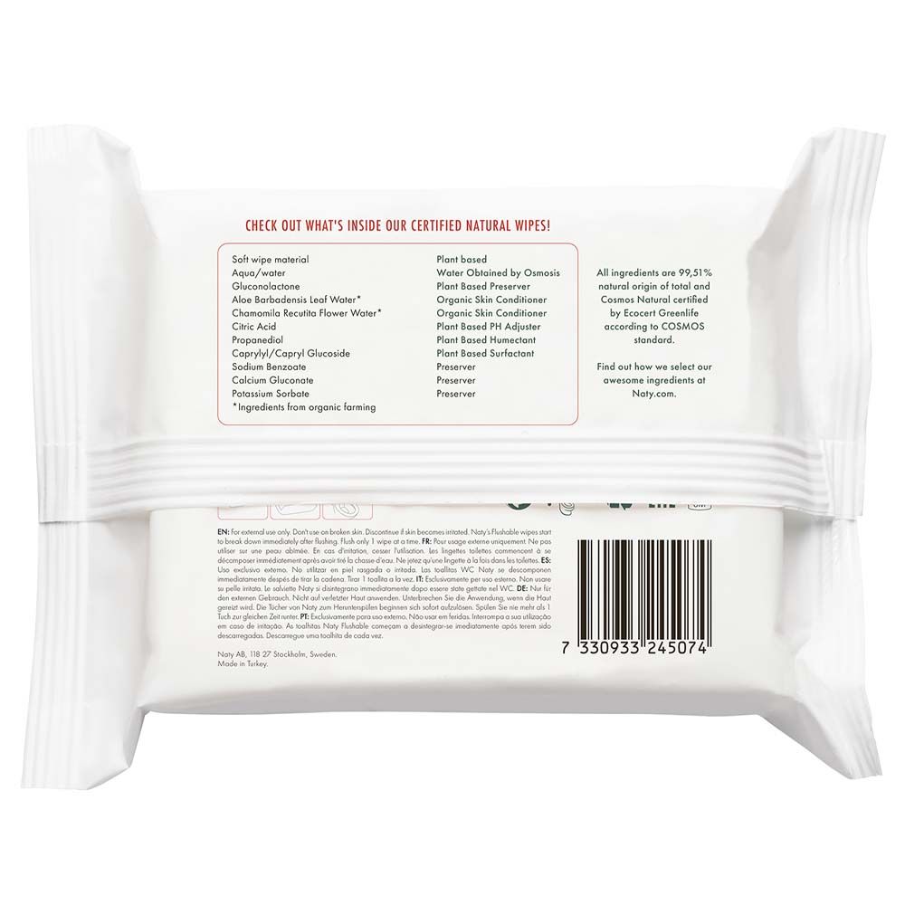 Naty - Flushable wipes 42 pcs