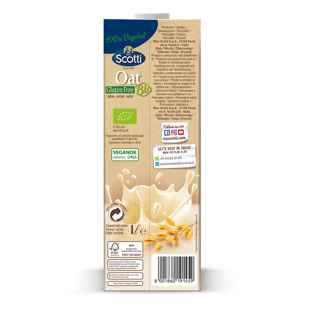 Riso Scotti - Oat Bio Gluten Free Milk 1L 