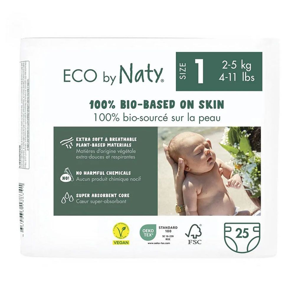 Naty - Eco Diapers Size 1 - 2-5 kg - 25 pcs