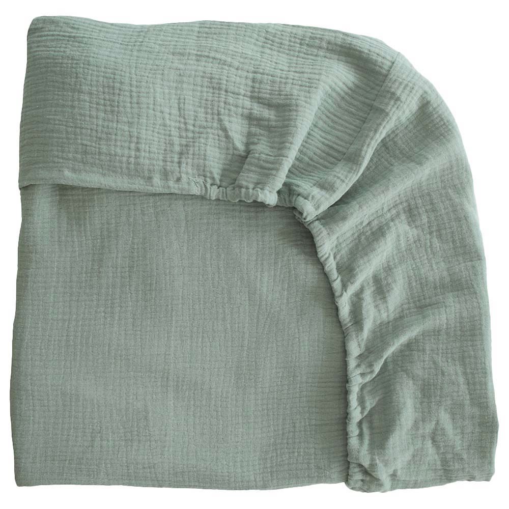 Mushie - Crib Sheet - Medium Roman Green