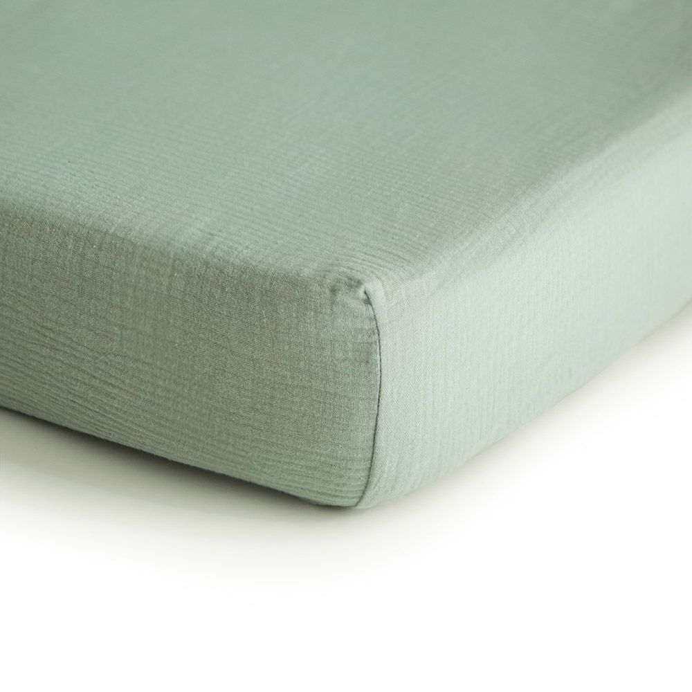 Mushie - Crib Sheet - Medium Roman Green