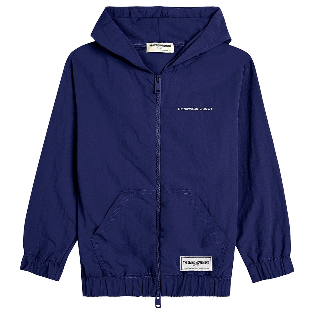 The Giving Movement - Kids Recycled Nylon Hooded Jacket - Navy