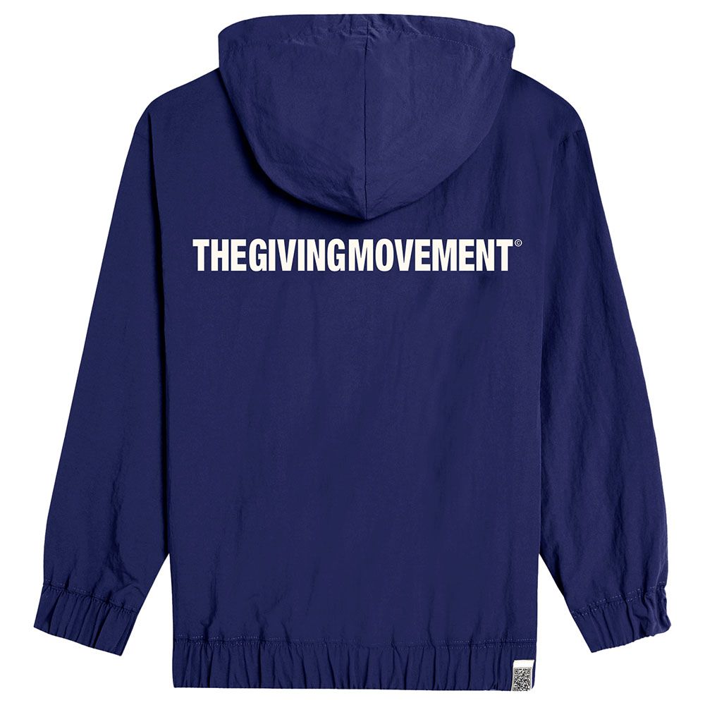 The Giving Movement - Kids Recycled Nylon Hooded Jacket - Navy