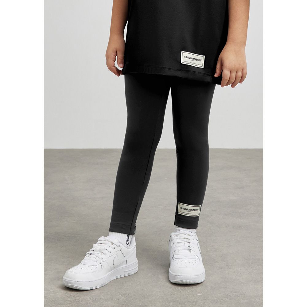 The Giving Movement - Kids Recycled Leggings - Pitch Black