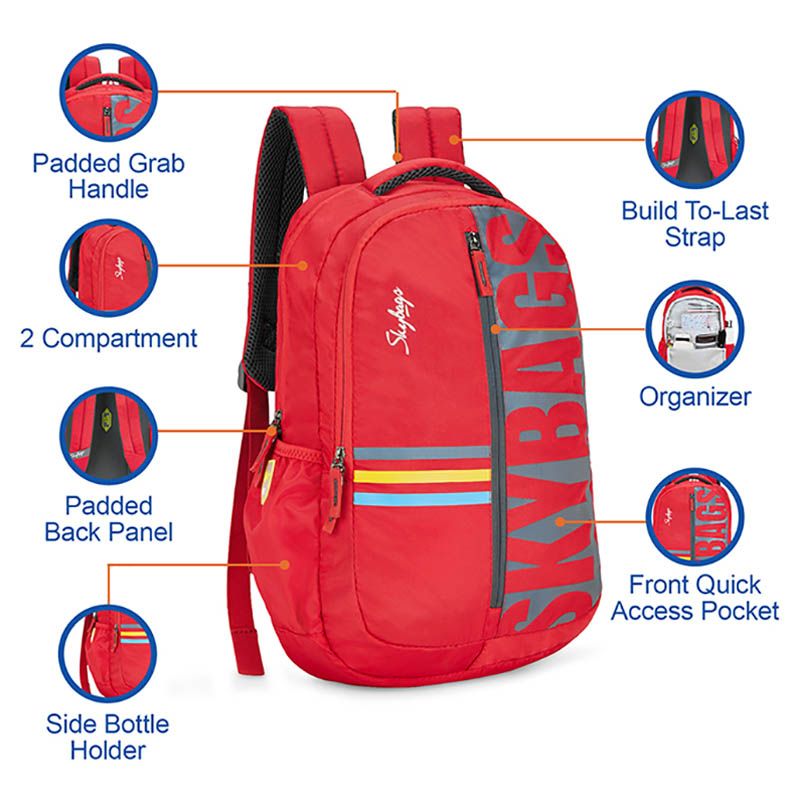 Skybags - Graf Daypack Backpack 19-inch - Red