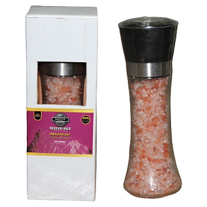 Sultani Salt - Himalayan Salt Grinder Glass Bottle 200g