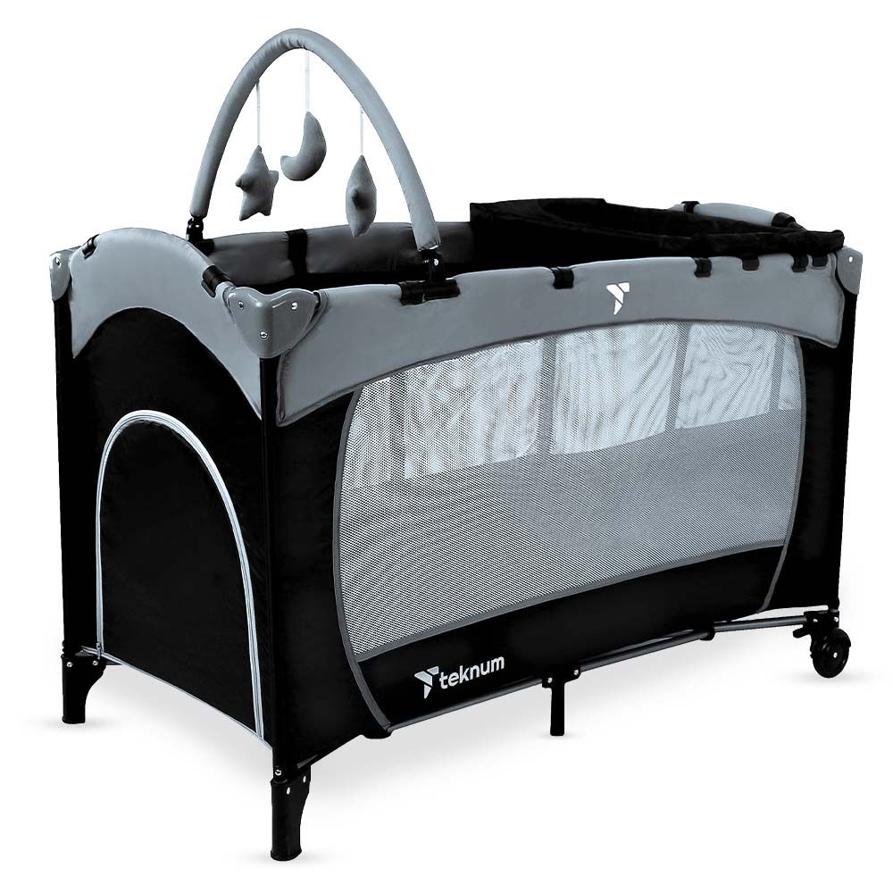 Teknum - Explorer Playard and Cot - Grey