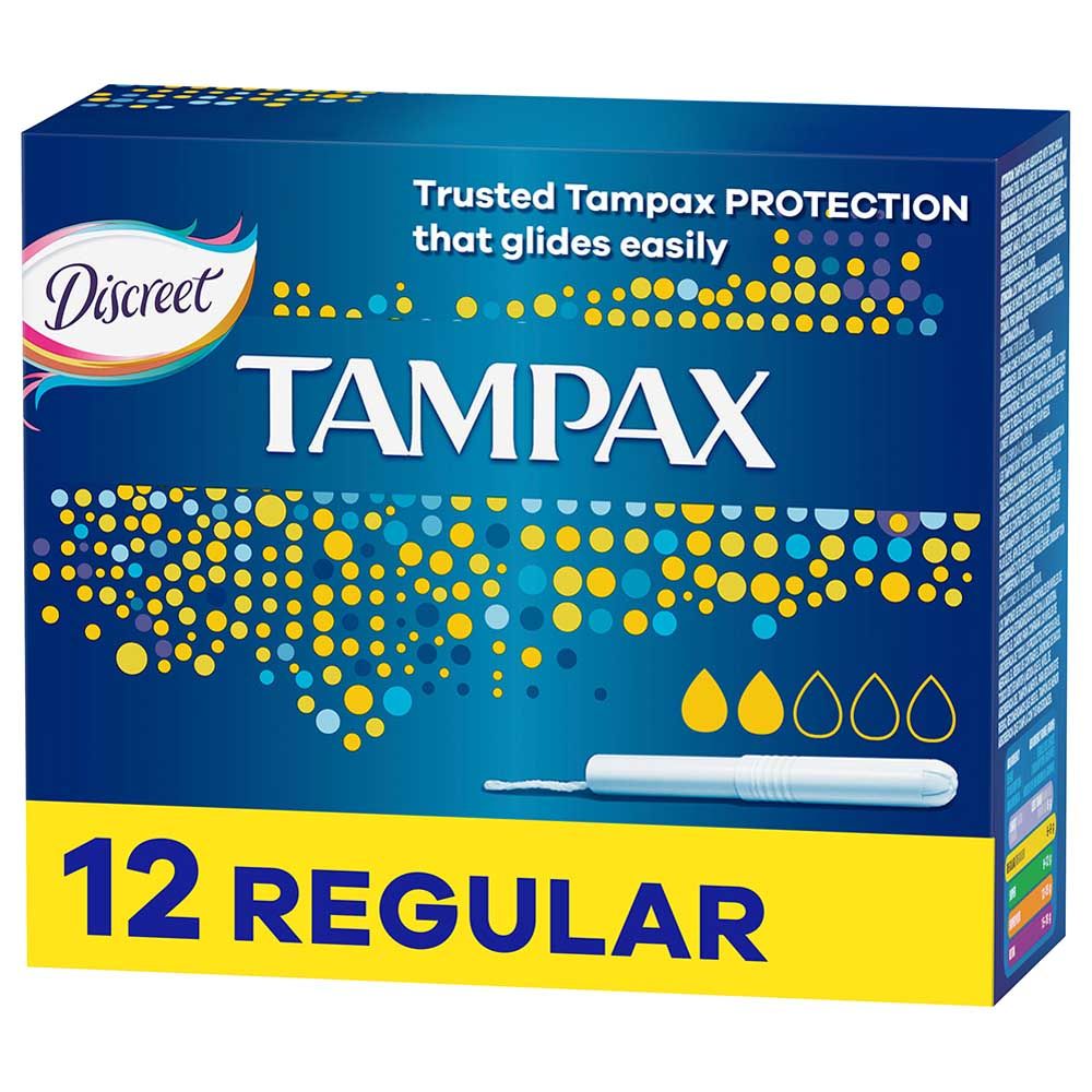 Tampax - Cardboard Applicator Tampons, Regular, 12 count 