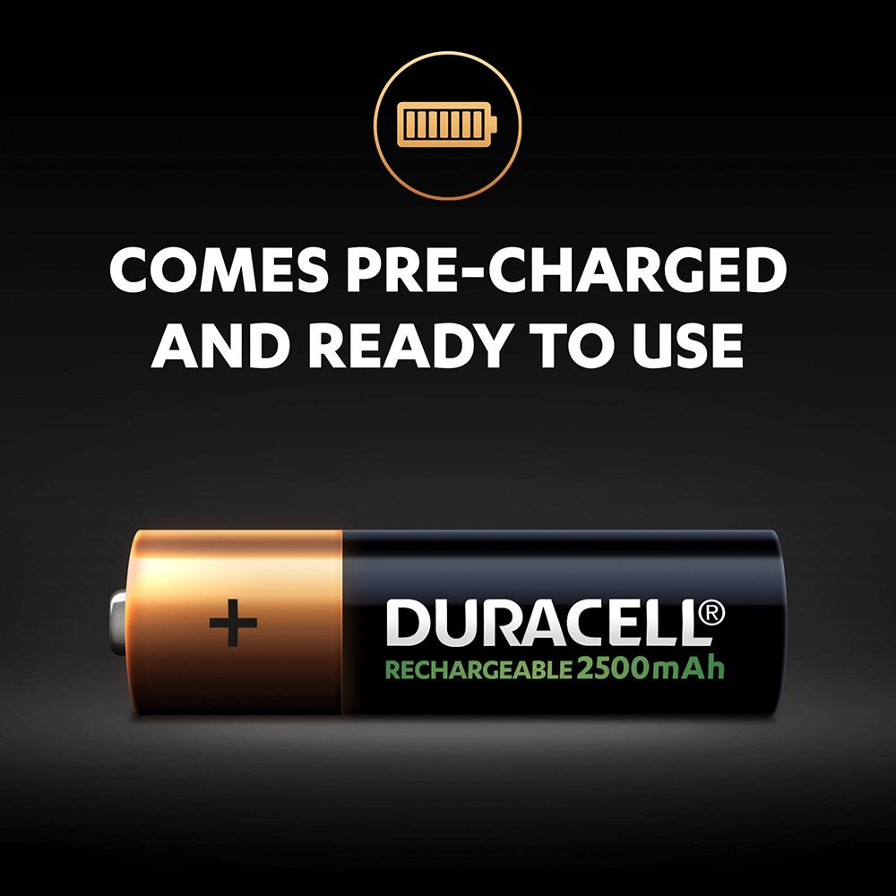 Duracell - Rechargeable AA 4 2500mAh