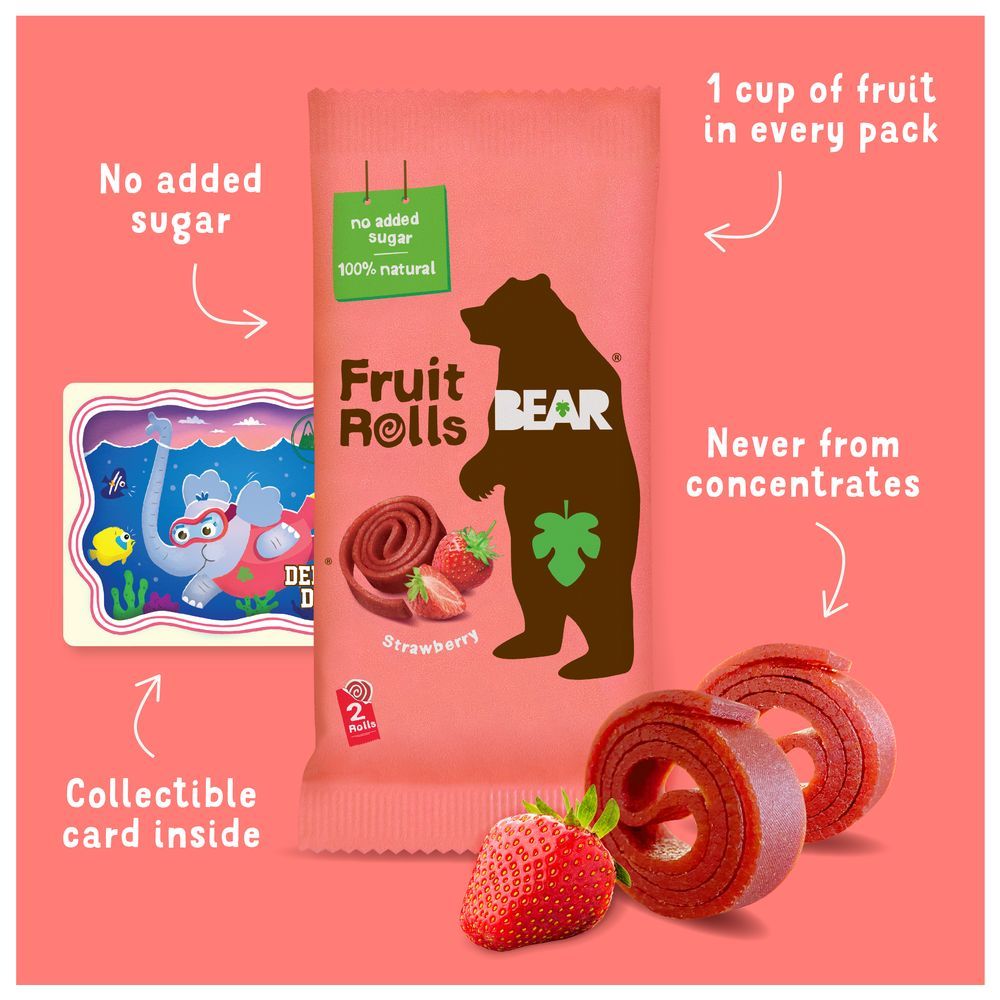 Bear - Fruit Rolls - Strawberry - 20 g - Pack of 9