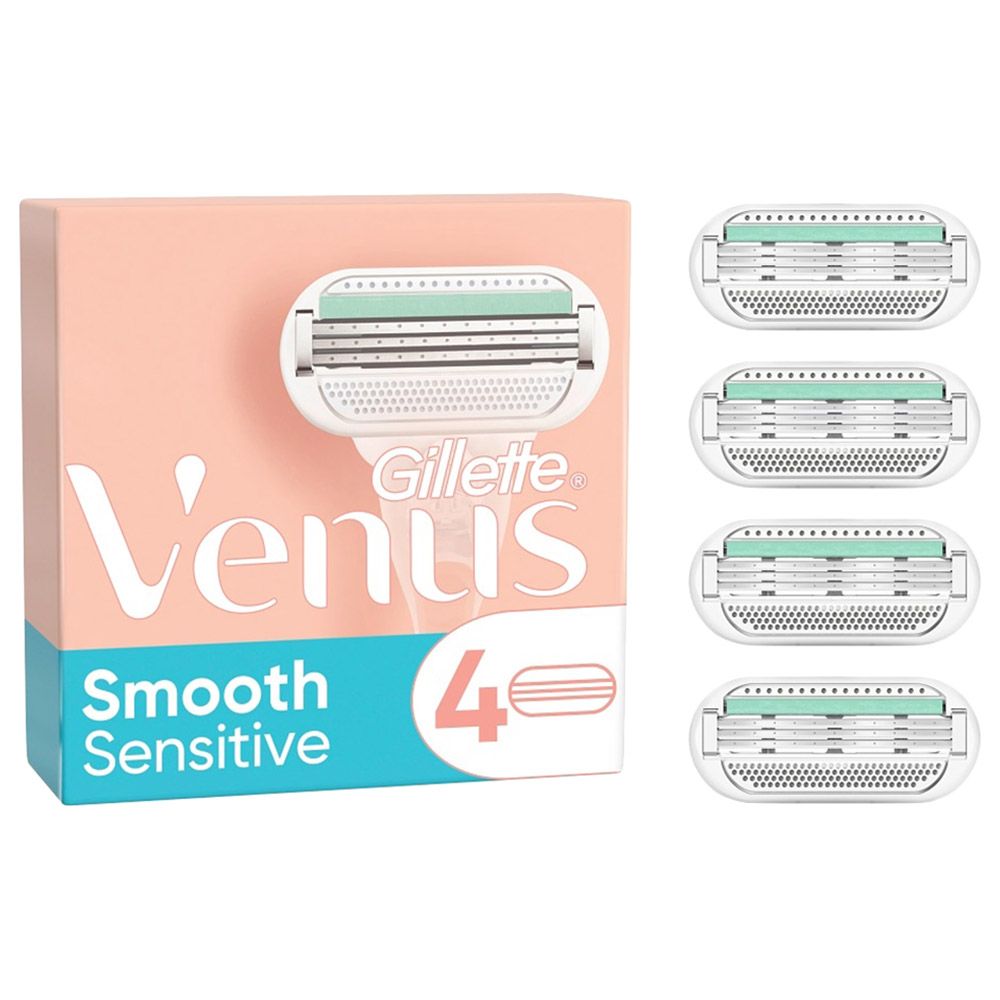 Venus - Smooth Sensitive Razor Refills with 4 Blade - Pink