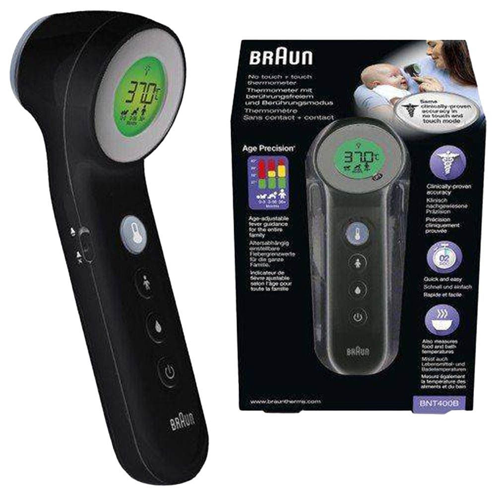 Braun - BNT 400B No Touch + Touch Thermometer - Black