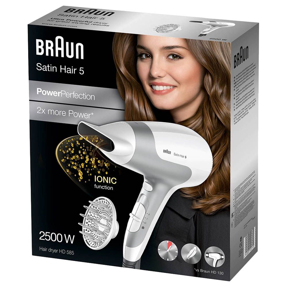 Braun - Satin Hair 5 Hair Dryer 2500W - White - HD585