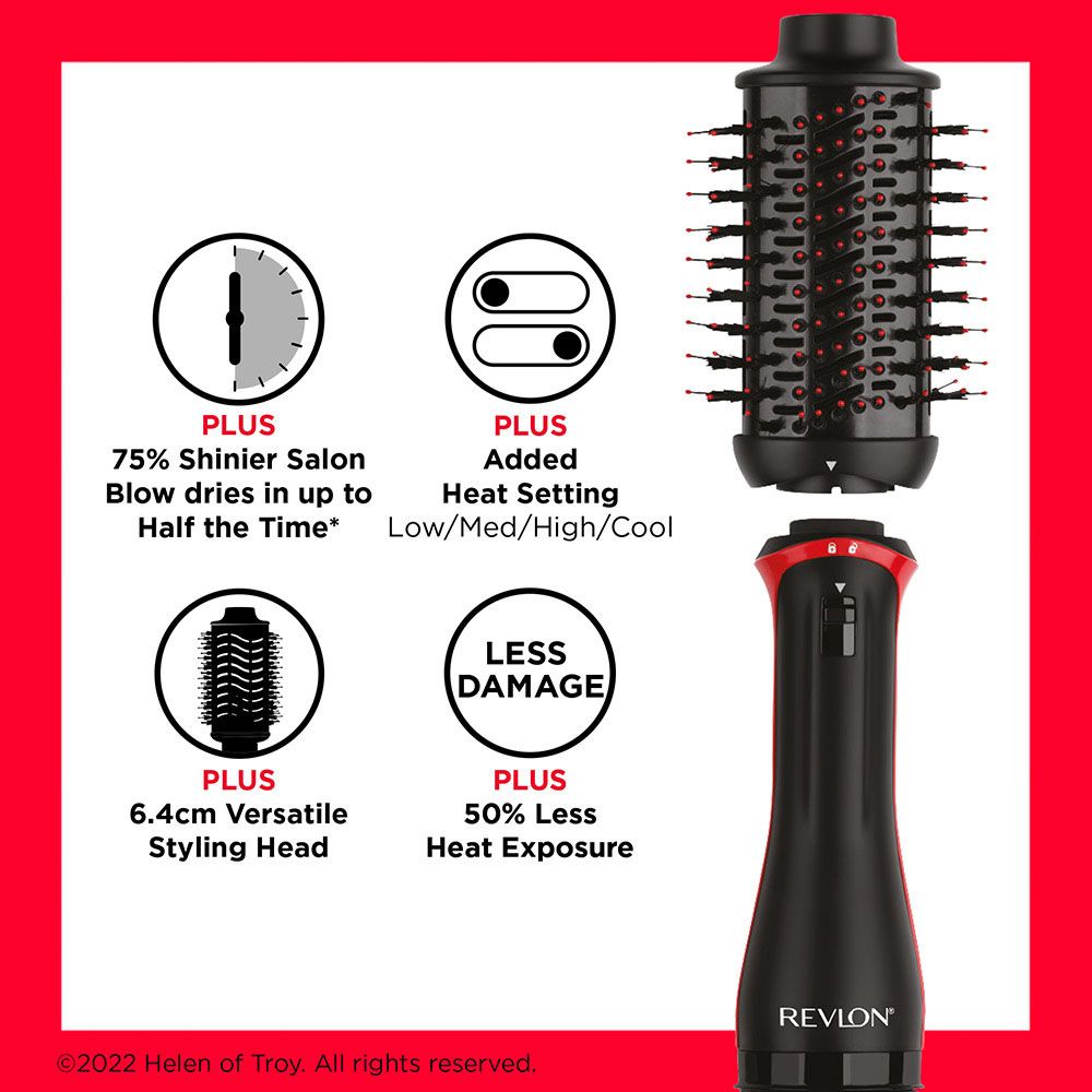 Revlon - One-Step Volumiser Hair Brush Plus Detachable Head - Black