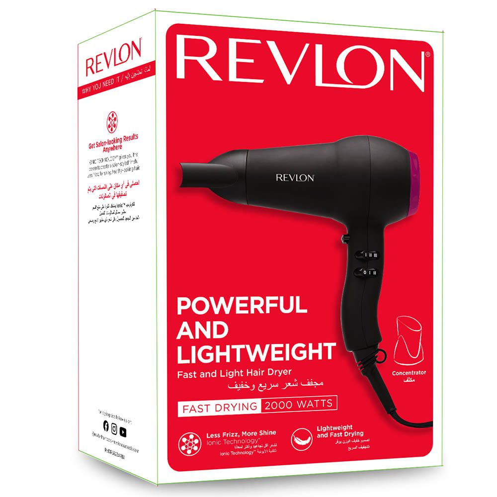 Revlon - RVDR5823 Fast & Light Hair Dryer 2000W - Black