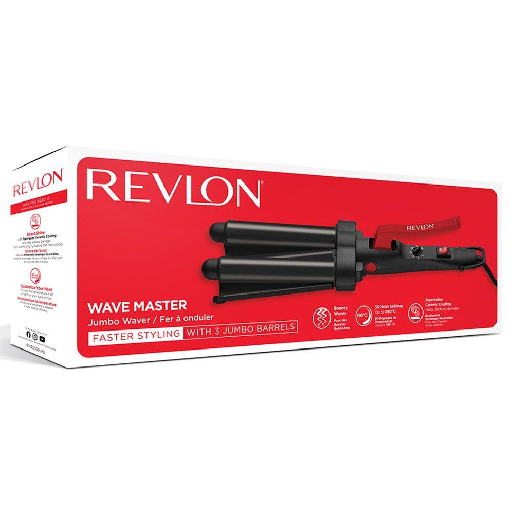 Revlon - 3 Barrel Jumbo Hair Waver 120W - Black