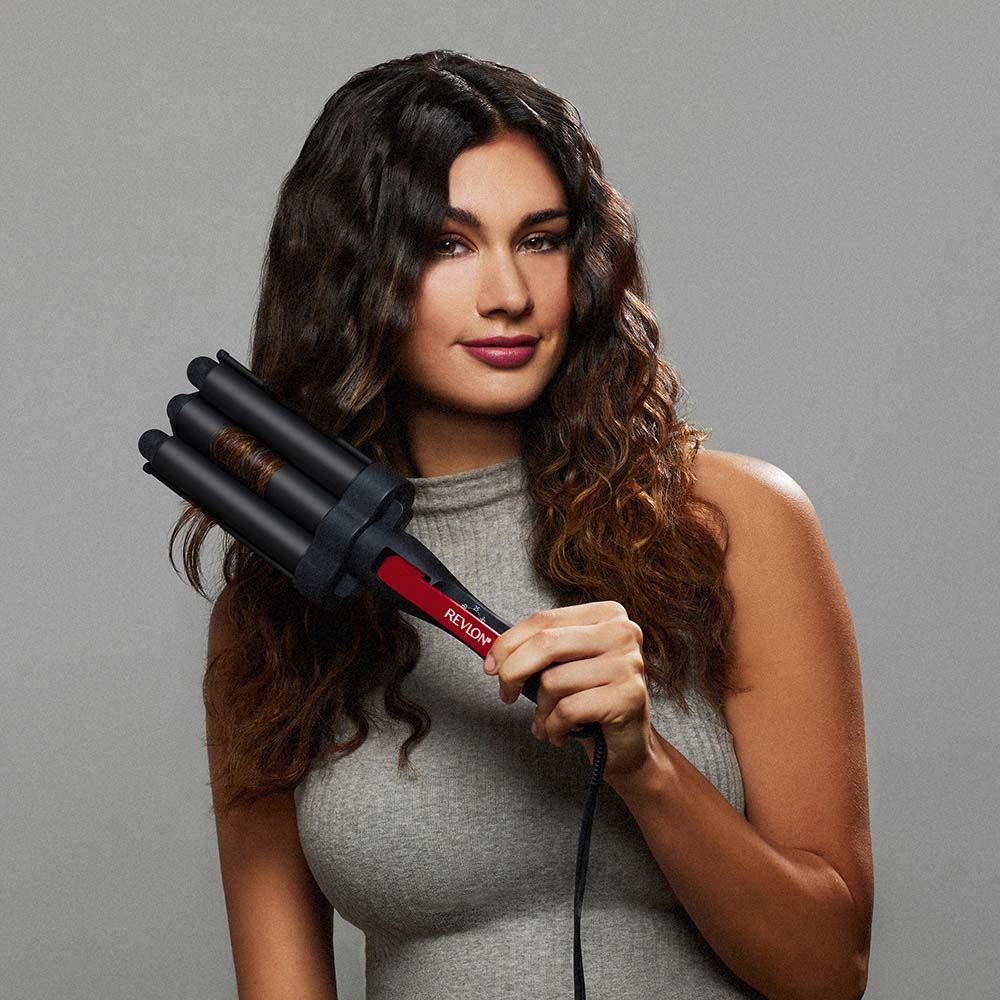 Revlon - 3 Barrel Jumbo Hair Waver 120W - Black