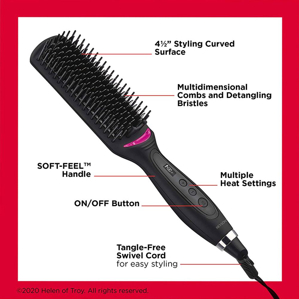 Revlon - One Step Straight & Shine Hot Ionic Brush 58W - Black