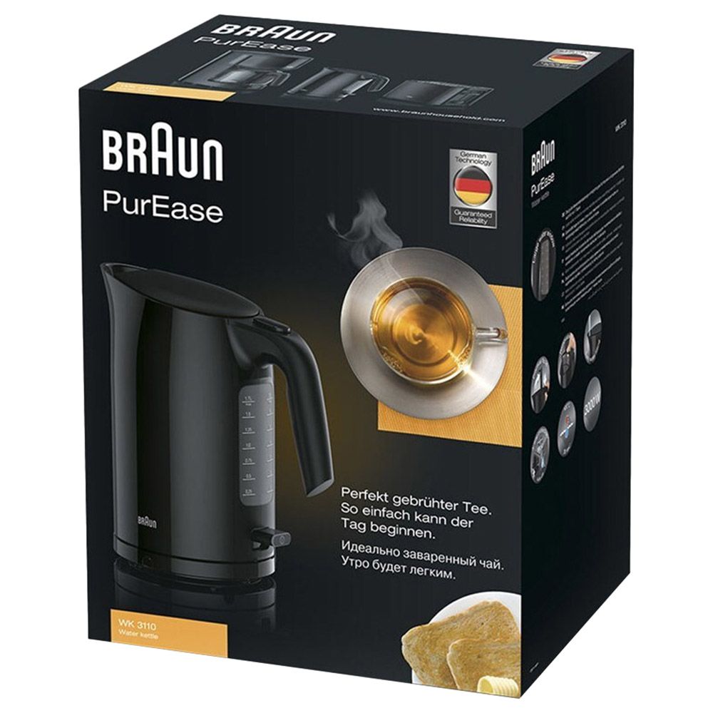 Braun - WK3110 Black Kettle 1.7 L 3000W - Black