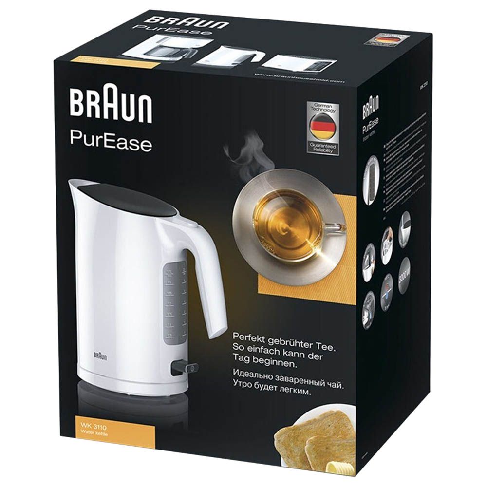 Braun - WK3110 Black Kettle 1.7 L 3000W - White