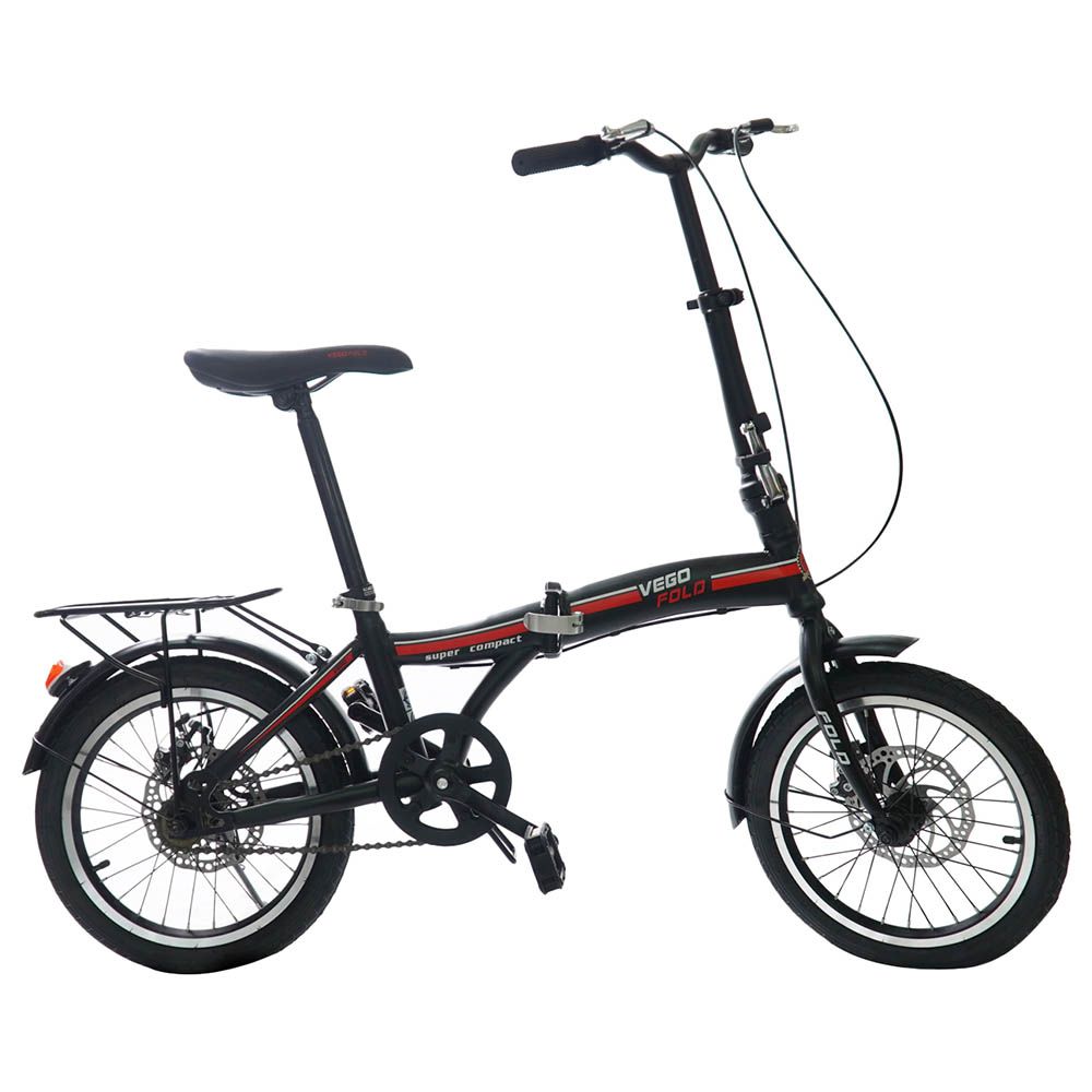 Vego - Fold Single Speed Folding Bicycle 16-inch - Black