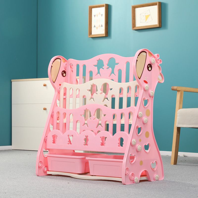 Lovely Baby - Giraffe Bookshelf W/ Toy Rack - Pink