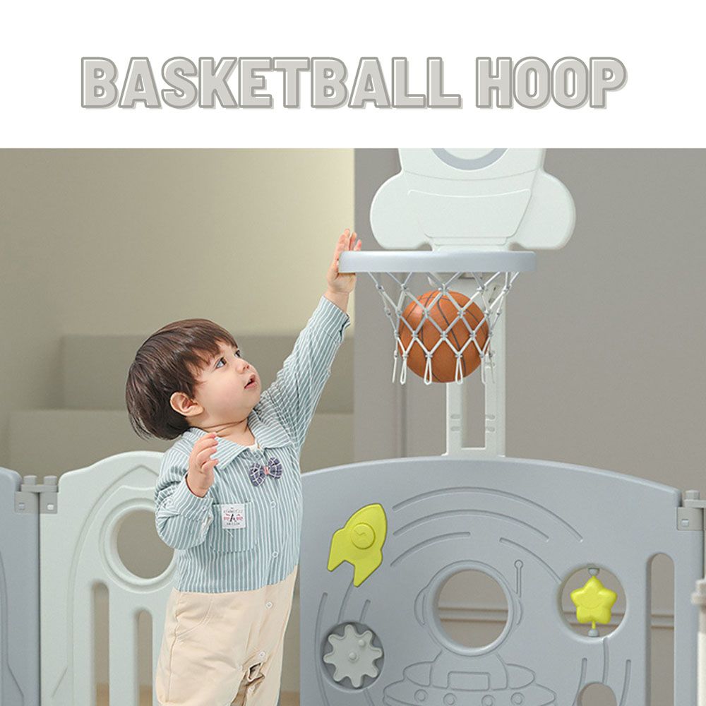 Lovely Baby - Kids Astronaut Playpen w/ Basketball Hoop - 16 pcs