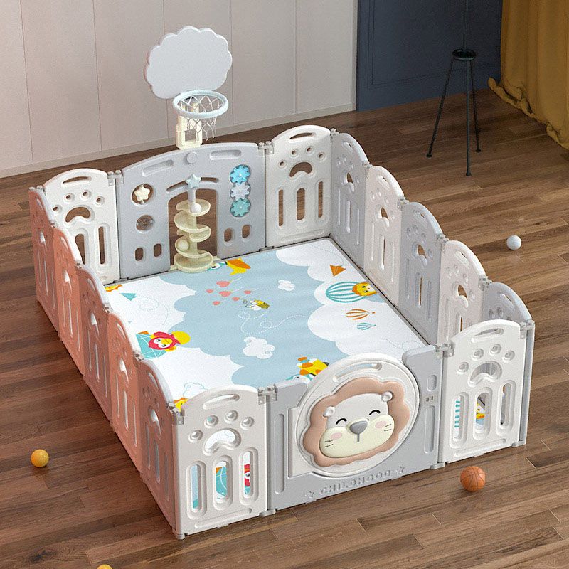 Lovely Baby - Kids Playpen Lion - W/ Basketball Hoop - 16pcs