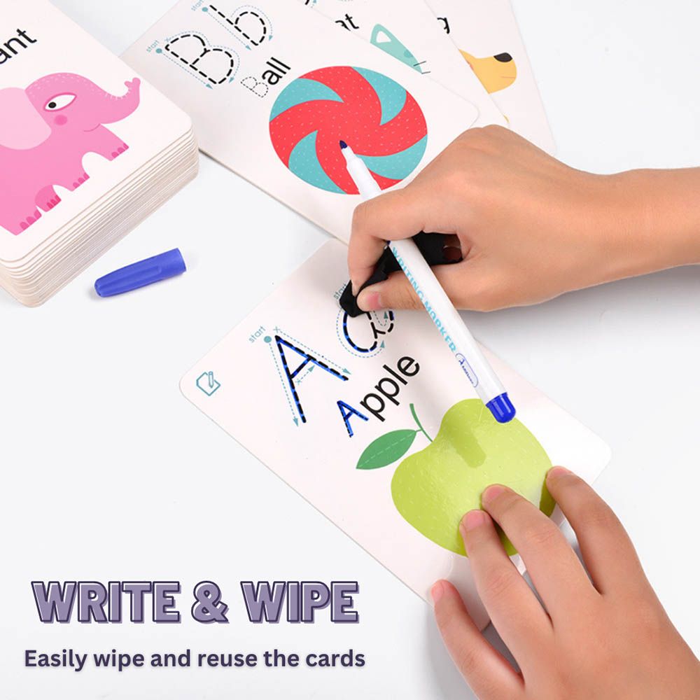 Mideer - 52 Write & Wipe Cards - ABC & 123