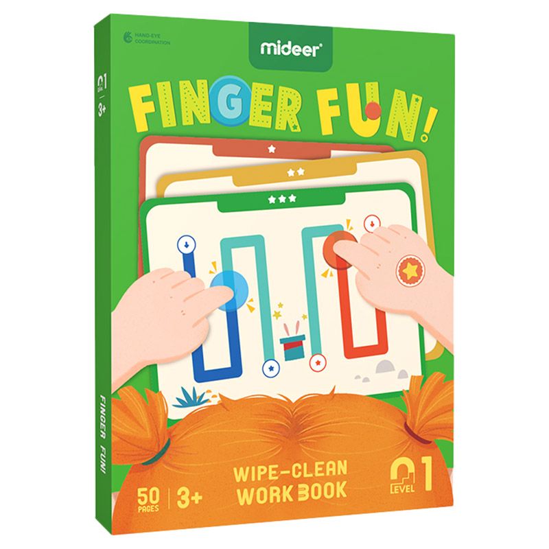 Mideer - Finger Fun - Wipe-Clean Workbook 50 Pages