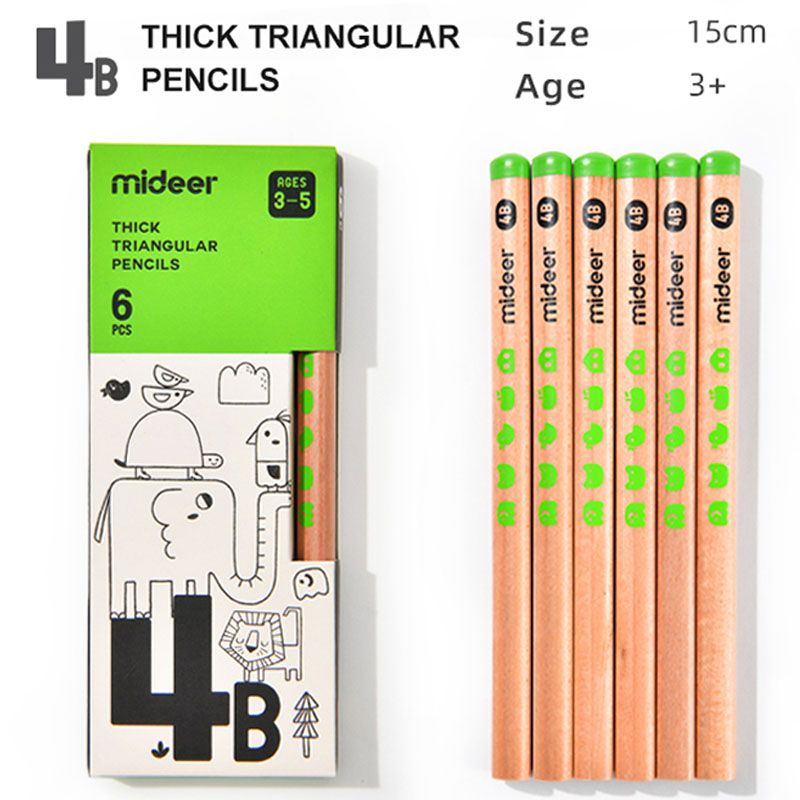 Mideer - Triangular Pencil 4B - 6pcs