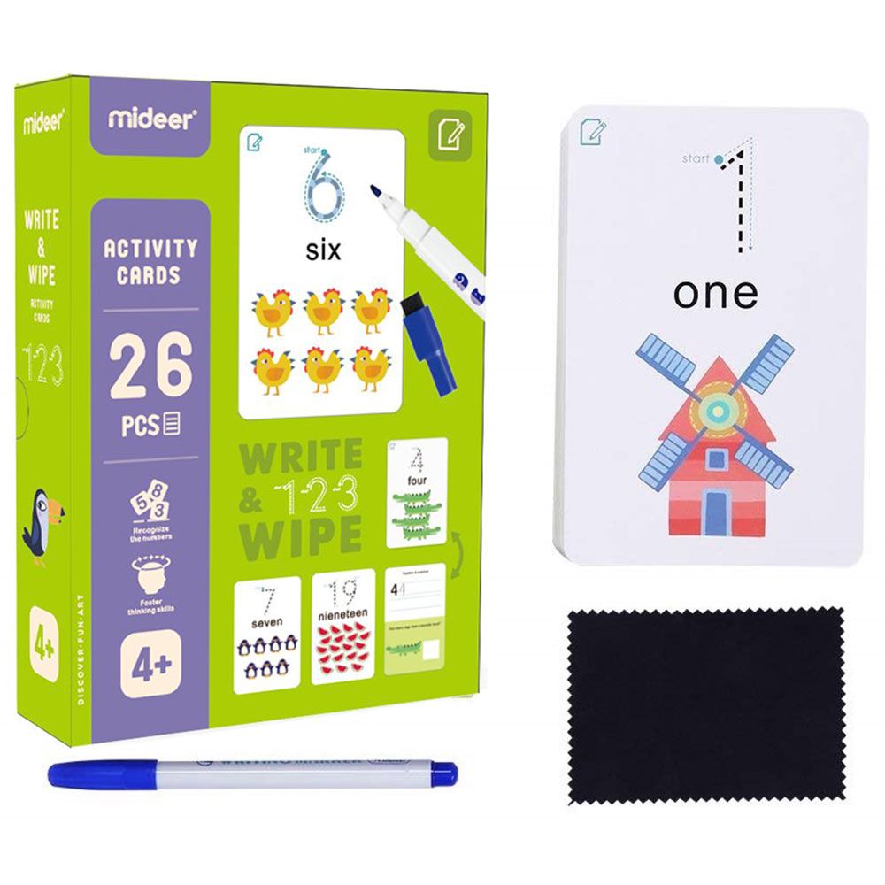 MiDeer - Write & Wipe Cards - 123